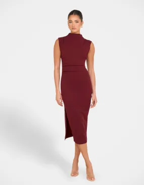 Xandria High Neck Midi Dress Versatile sundress Lightweight-Structure
