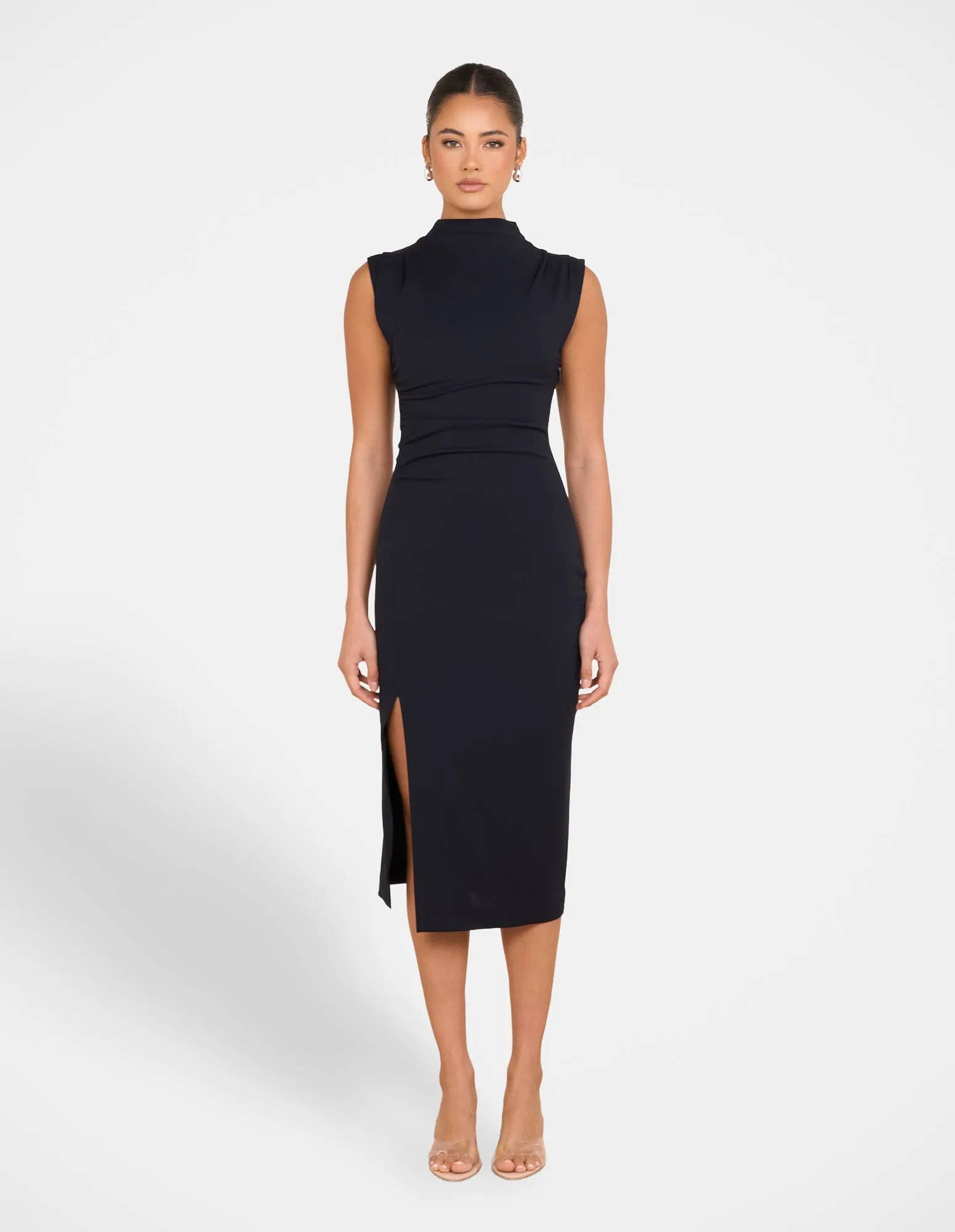Xandria High Neck Midi Dress Pure Vibes