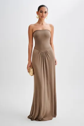 Gentle Stitch Floating Shape Ruby Strapless Slinky Maxi Dress - Coco