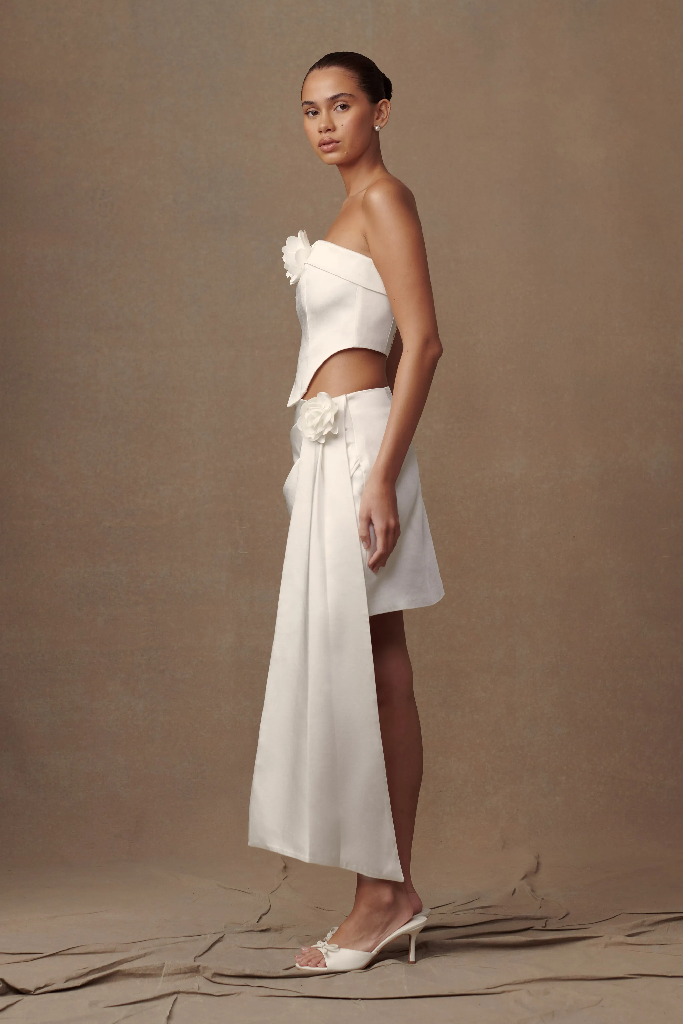 Cozy Wear Margot Rose Mini Skirt - White
