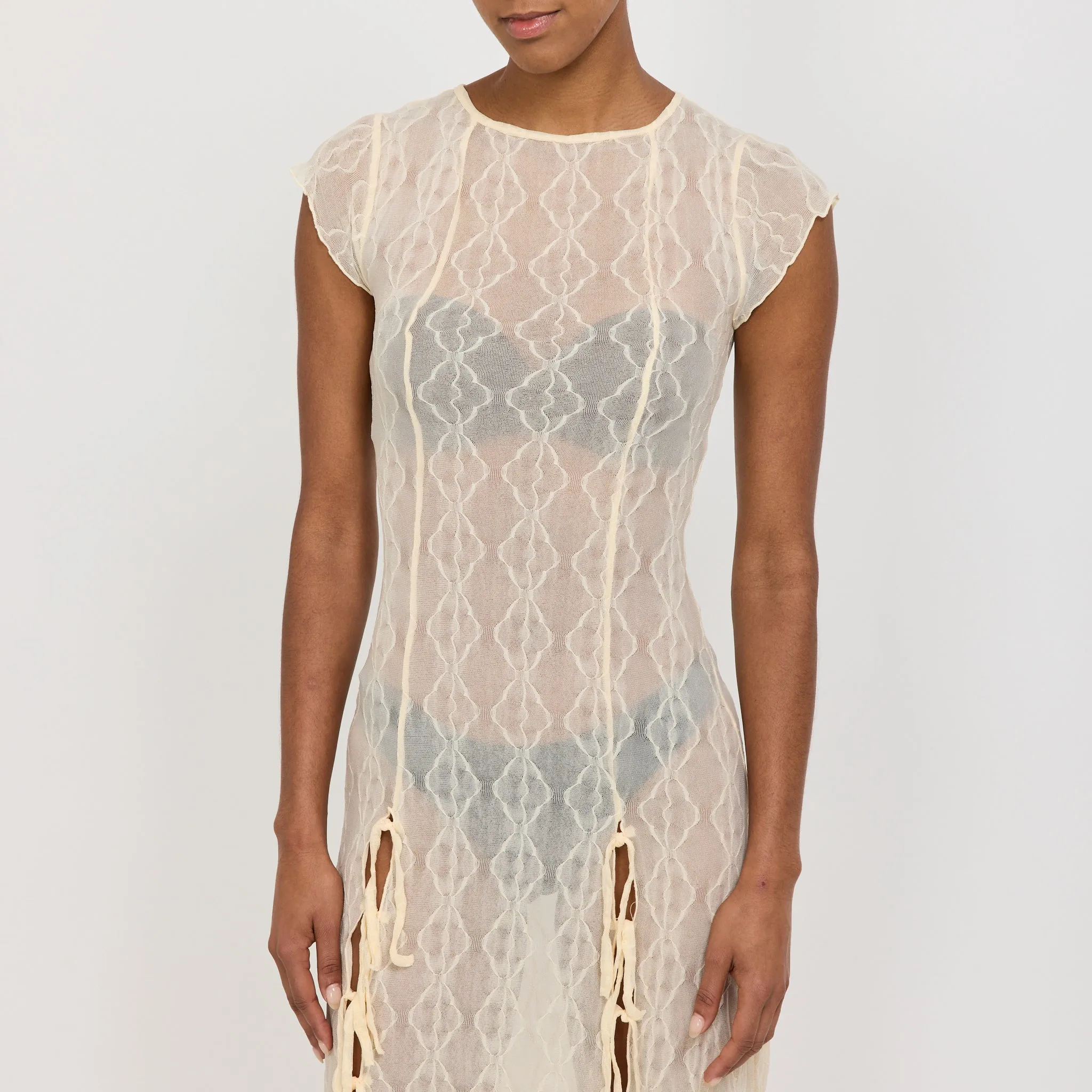 Minimal Fit Mariposa Lace Midi Dress Cloud