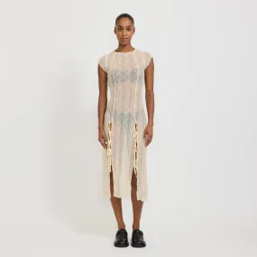 Versatile Edge Mariposa Lace Midi Dress Cloud