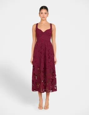 Martina Sweetheart Midi Dress Satin Touch