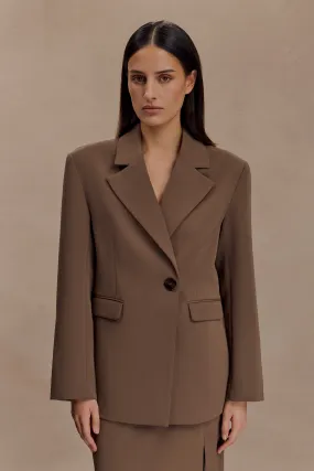 Polished Look Mateo Oversized Blazer - Cacao Brown