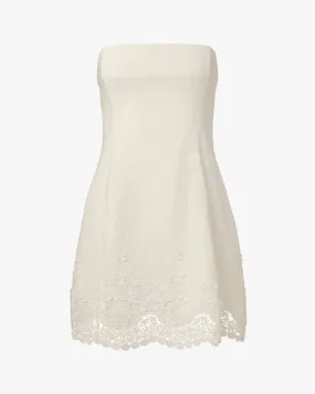 Strapless Peplum Mini Dress Natural Light Stylish party wear