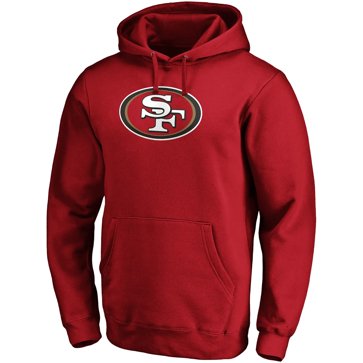 Men's 49ers Primary Logo Fitted Pullover Hoodie Adjustable Fit