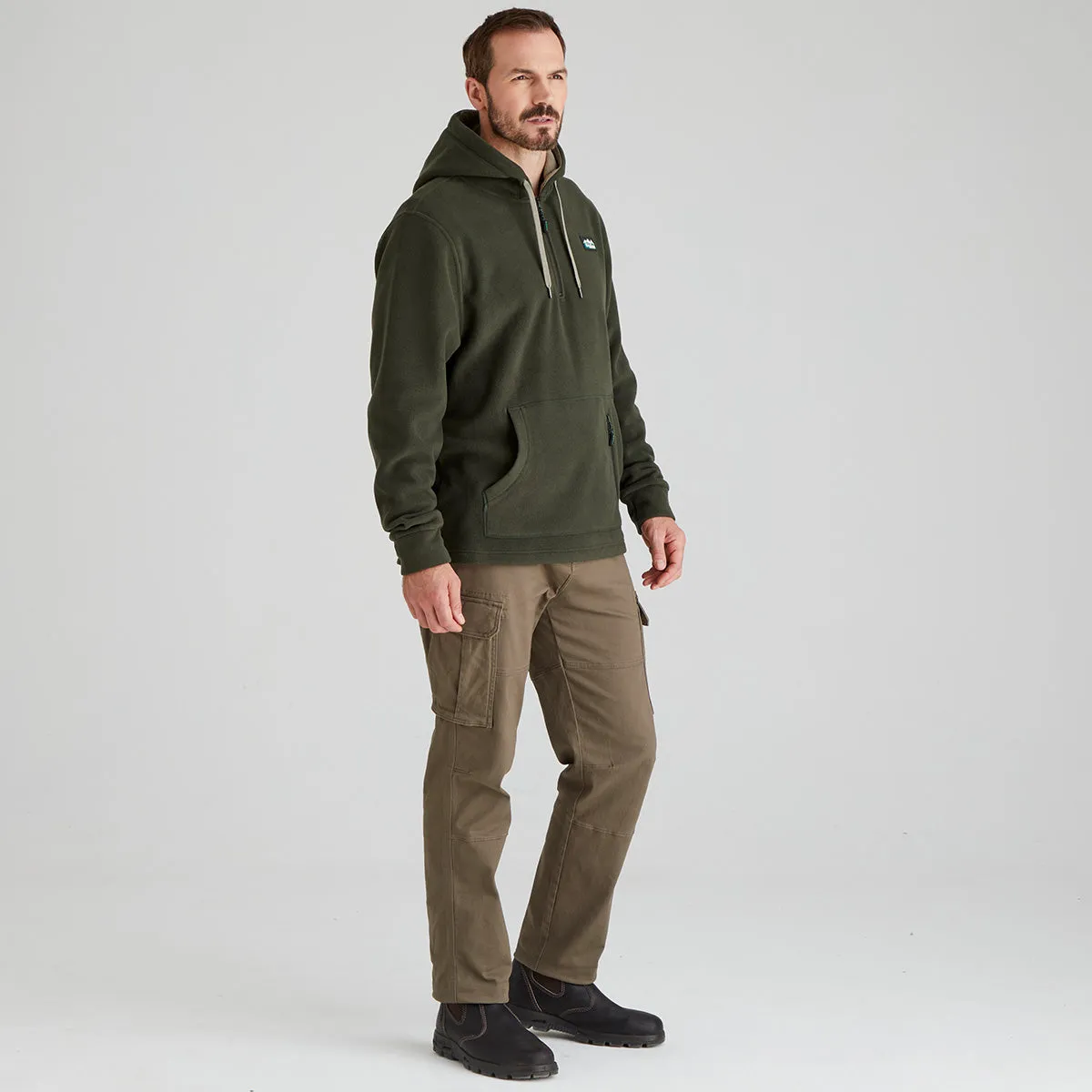 Men's Ballistic Fleece Hoodie Deep Forest Hidden Ventilation Zones