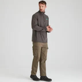 Moisture Management Fabric All Over Print Technique Men's Baseline Pull-on Zip Top Light Bark Marl