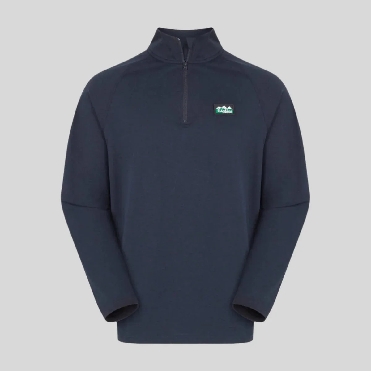 Men's Baseline Pull-on Zip Top Navy Marl Distressed Texture Seamless Construction Design