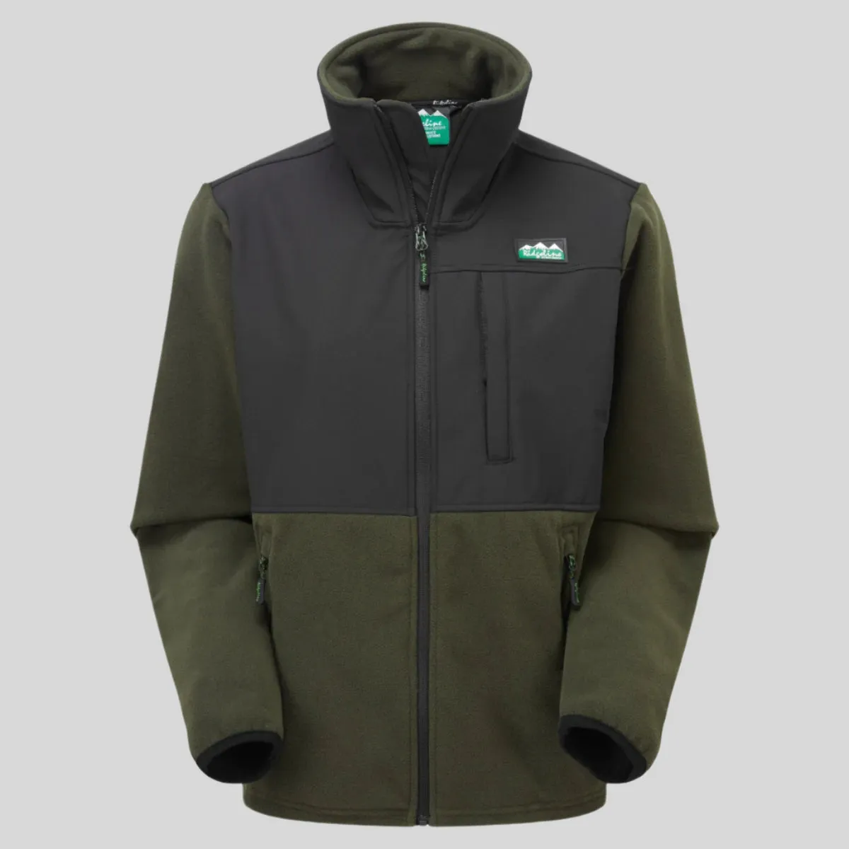 Men's Hybrid Jacket Olive Stretch Material OversizedSilhouette