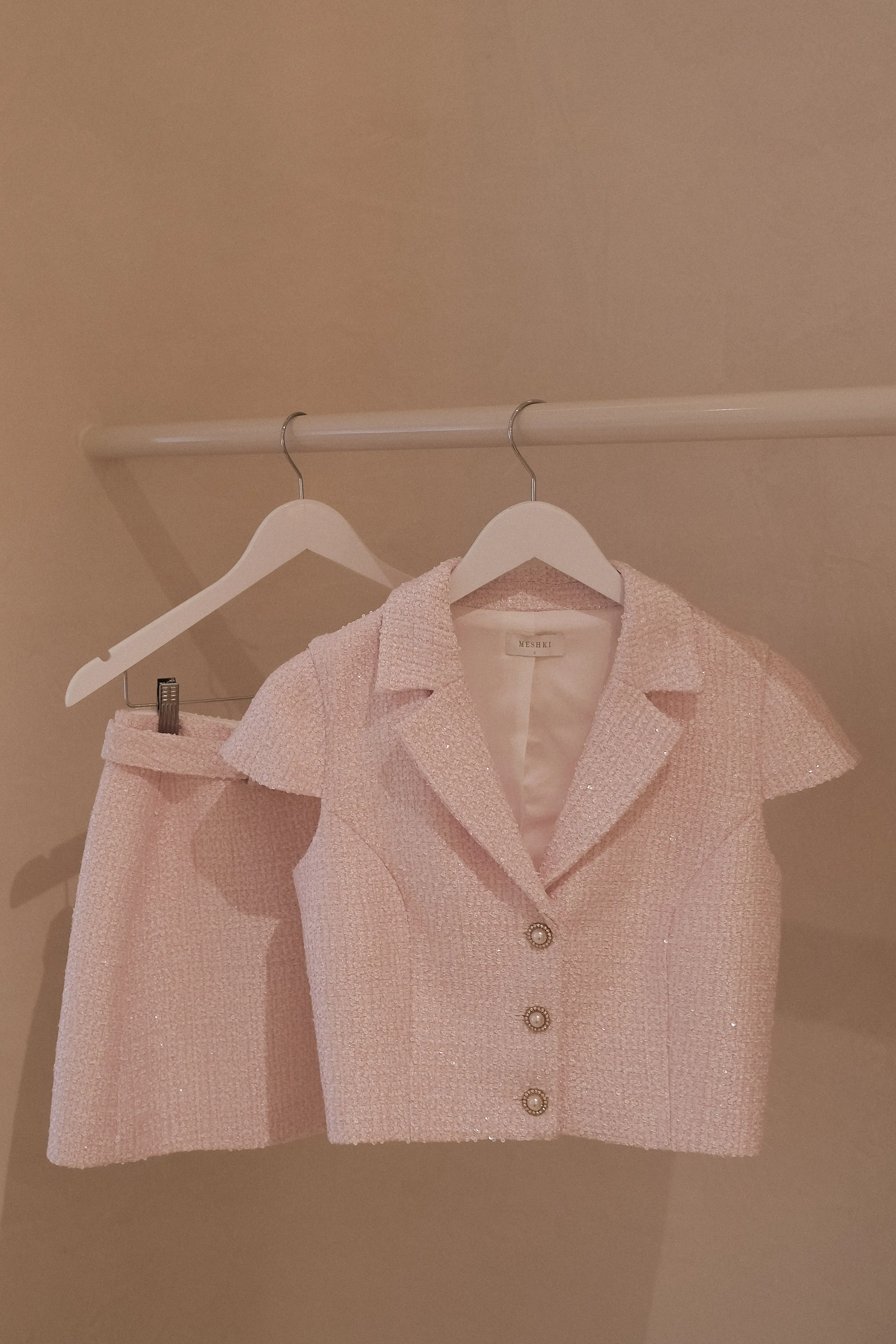 Mercer Tweed Top - Fairy Floss Pink Breathable mesh panel