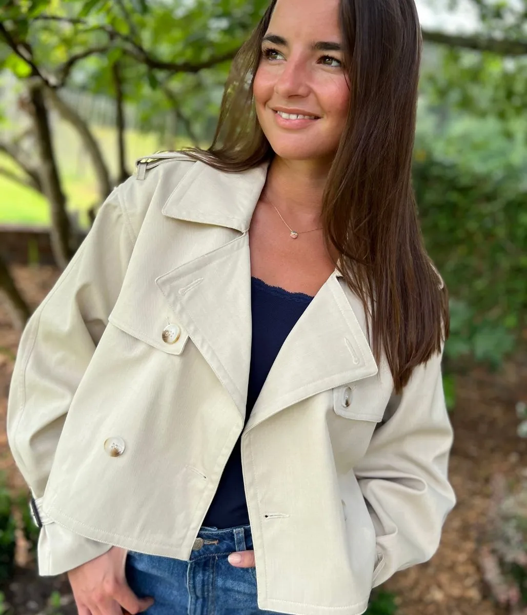 Stone Crop Trench Coat Subtle Design Detail SeamlessShoulderPanels
