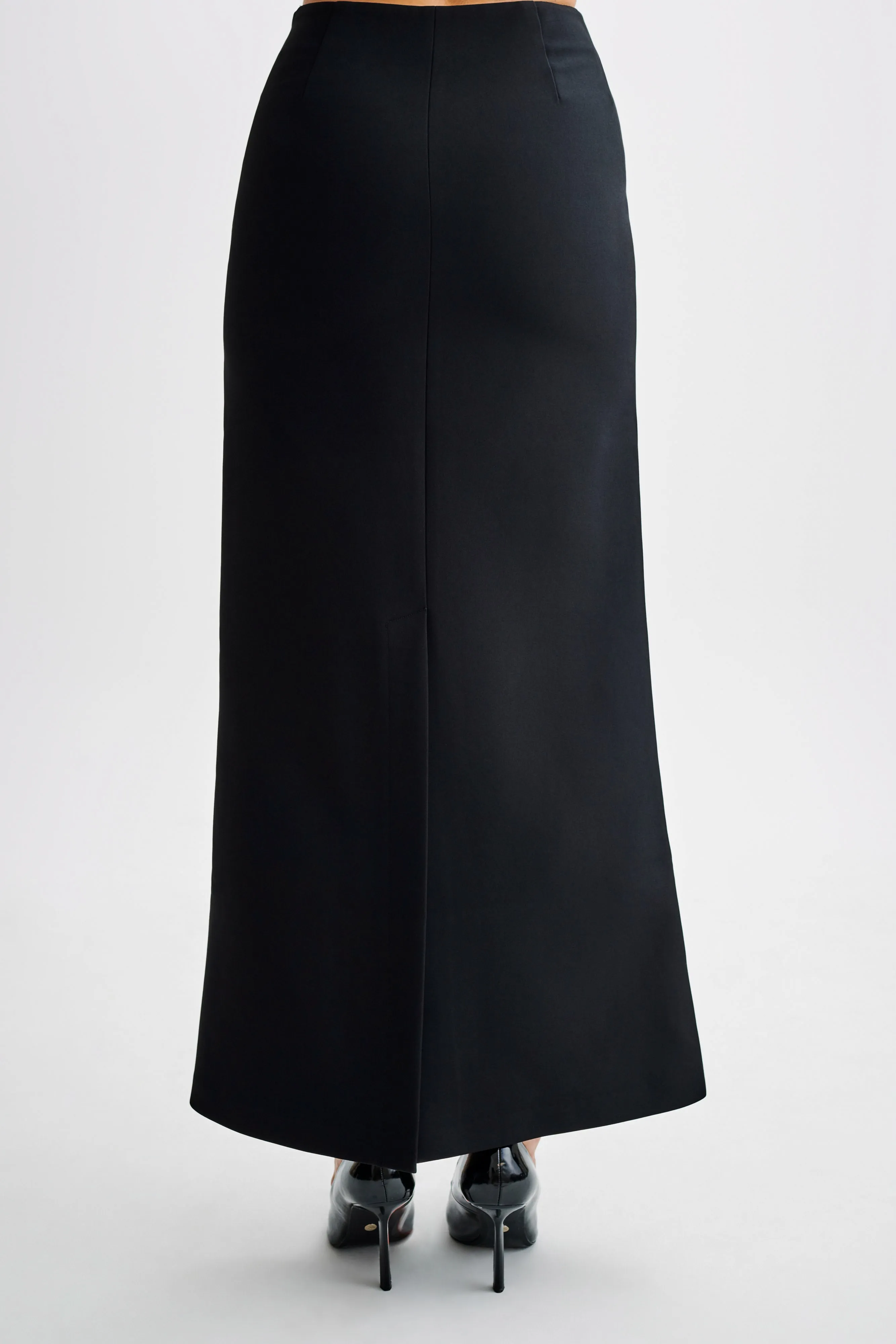 Sporty Fit Design Comfort Wear Fit Micah Suiting Maxi Skirt - Black