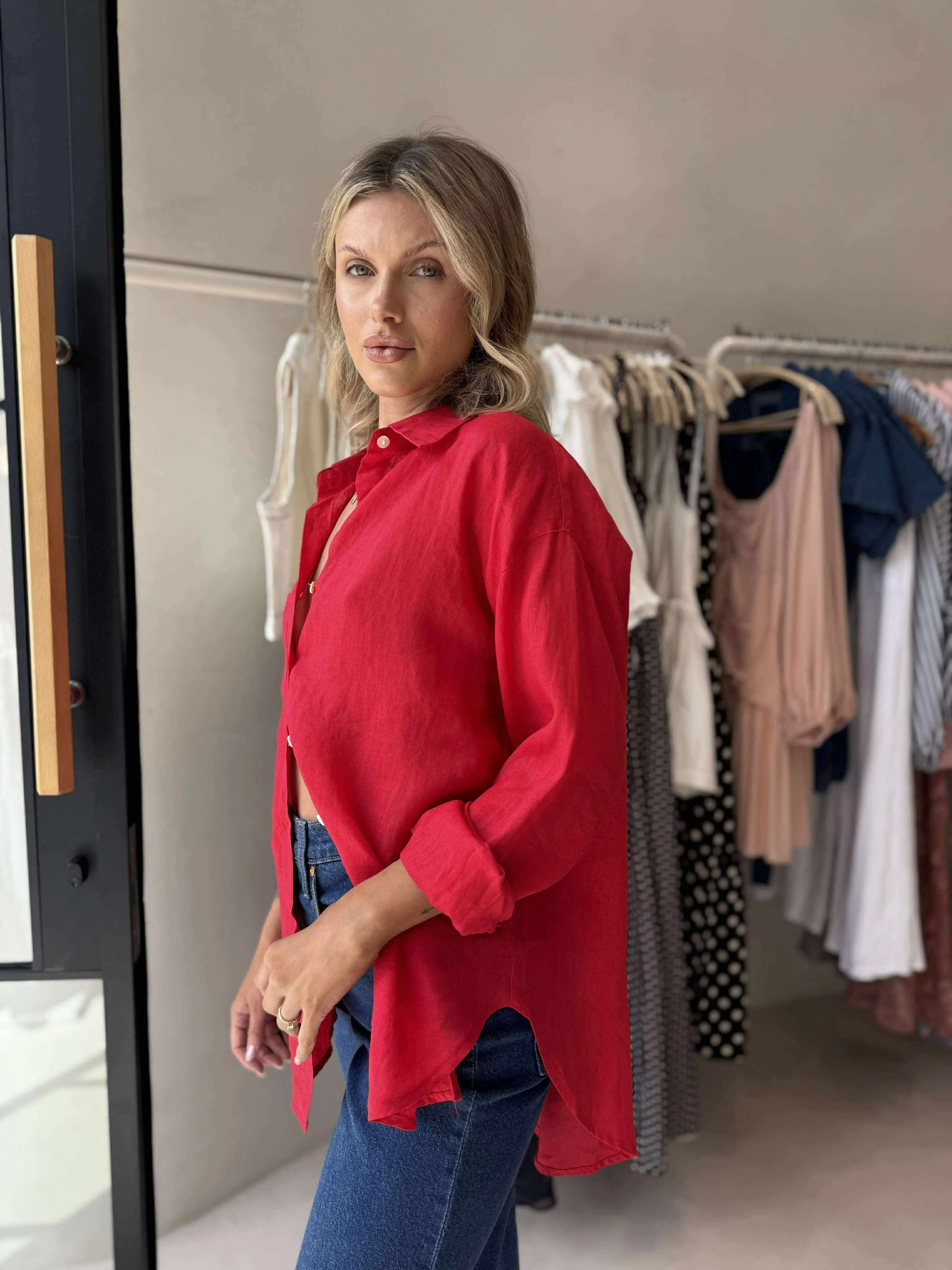 EcoCertified Textile MILLIE SHIRT-RED