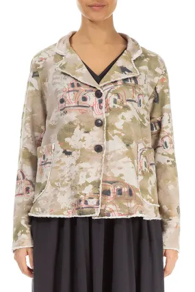 Collar Retro Cotton Jacket Smooth Finish