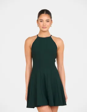 Gab High Neck Mini Dress Raglan-Sleeve Subtle Fit