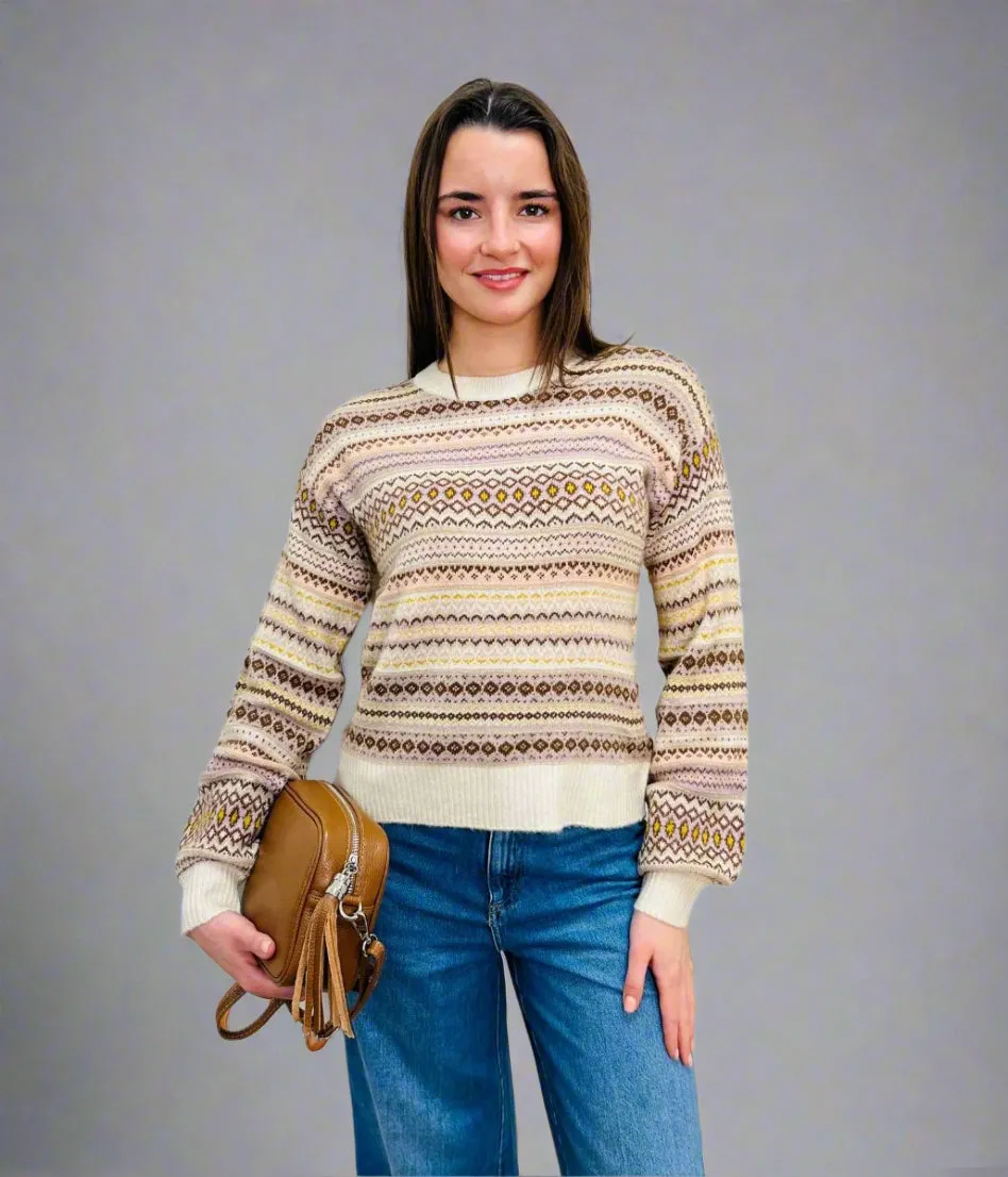 Mocha Fairisle Pattern Jumper Layering Fashion Fashion Statement