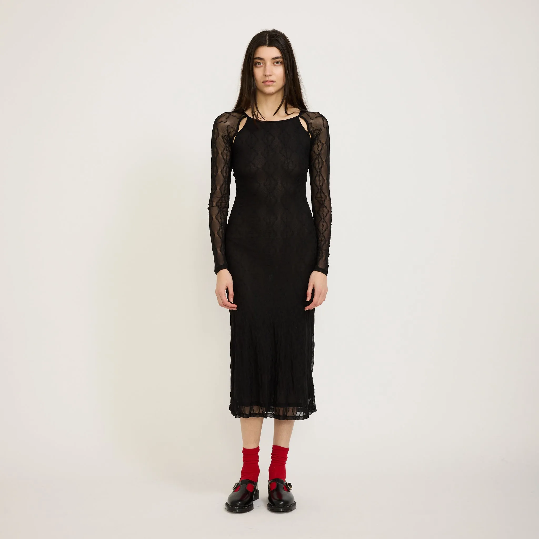 Tactile Feel Urban Spirit Mariposa Longsleeve Keyhole Dress Night
