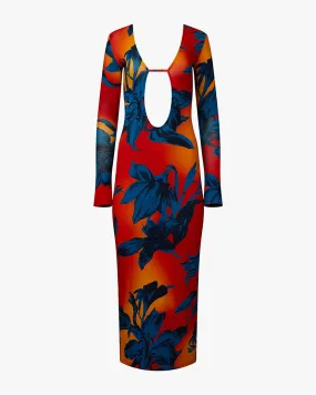 Open Back Knit Maxi Dress Seasonal Comfort Fold-Over-Detail
