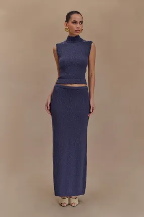 Chic Vibe Moira Boucle Maxi Skirt - Steel