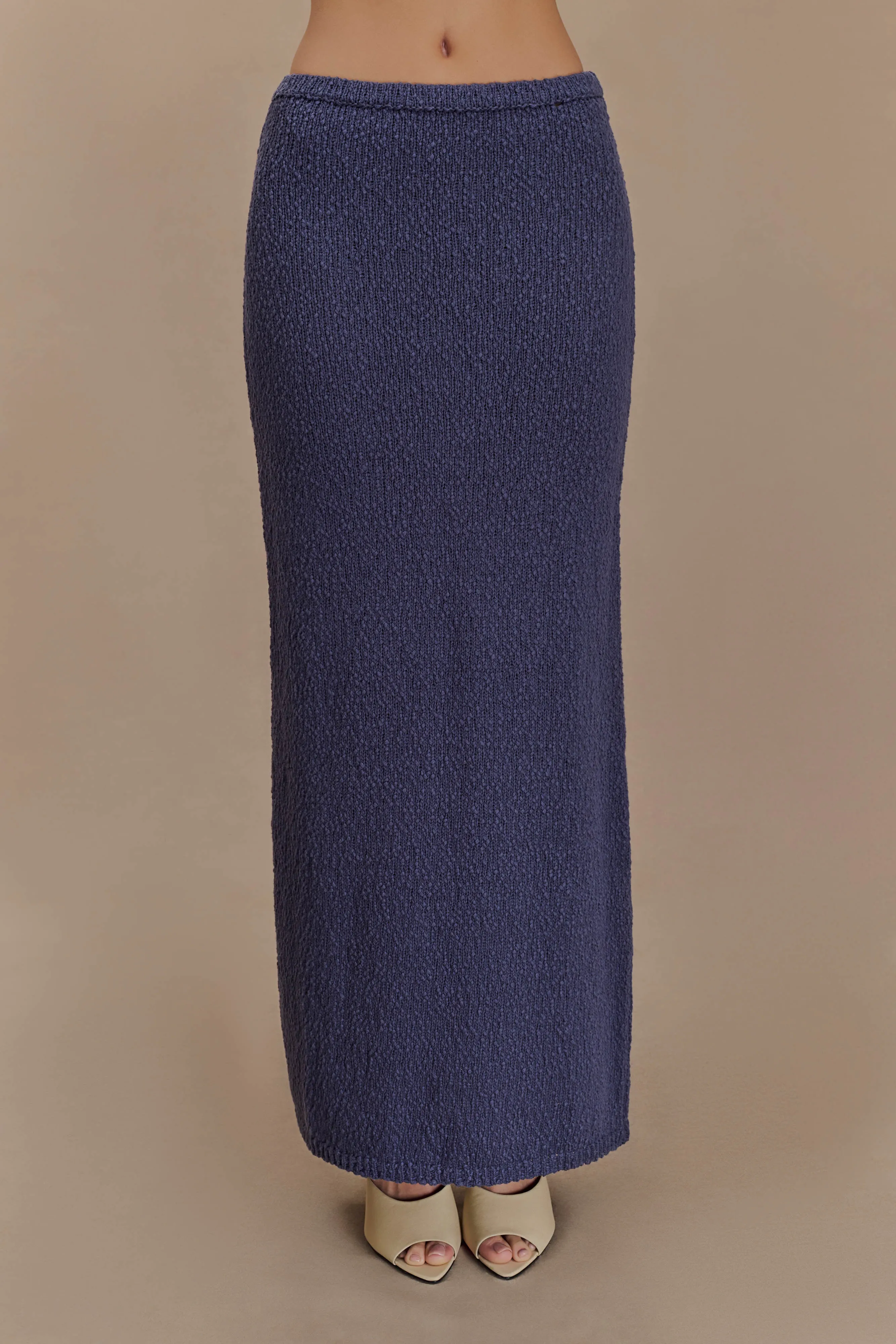 Moira Boucle Maxi Skirt - Steel Packable Fit
