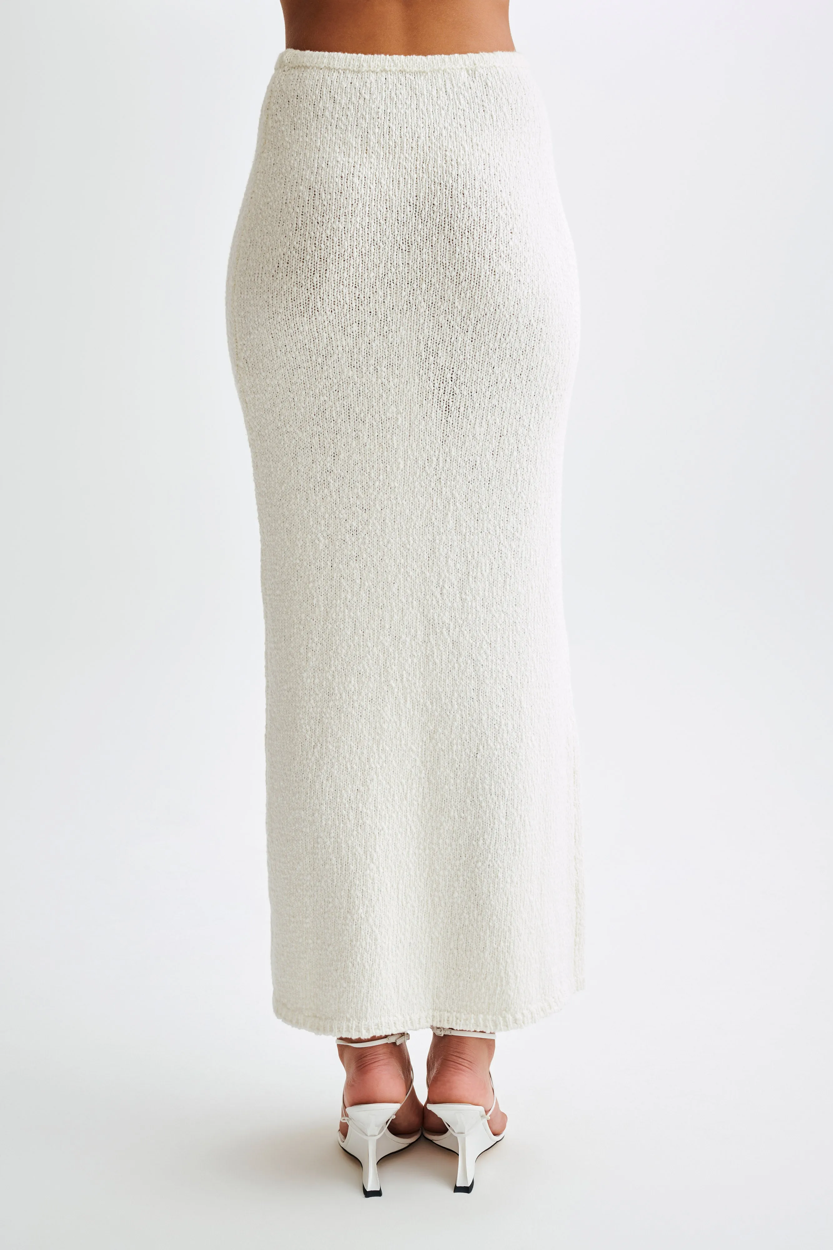 Moira Boucle Maxi Skirt - White Performance Design