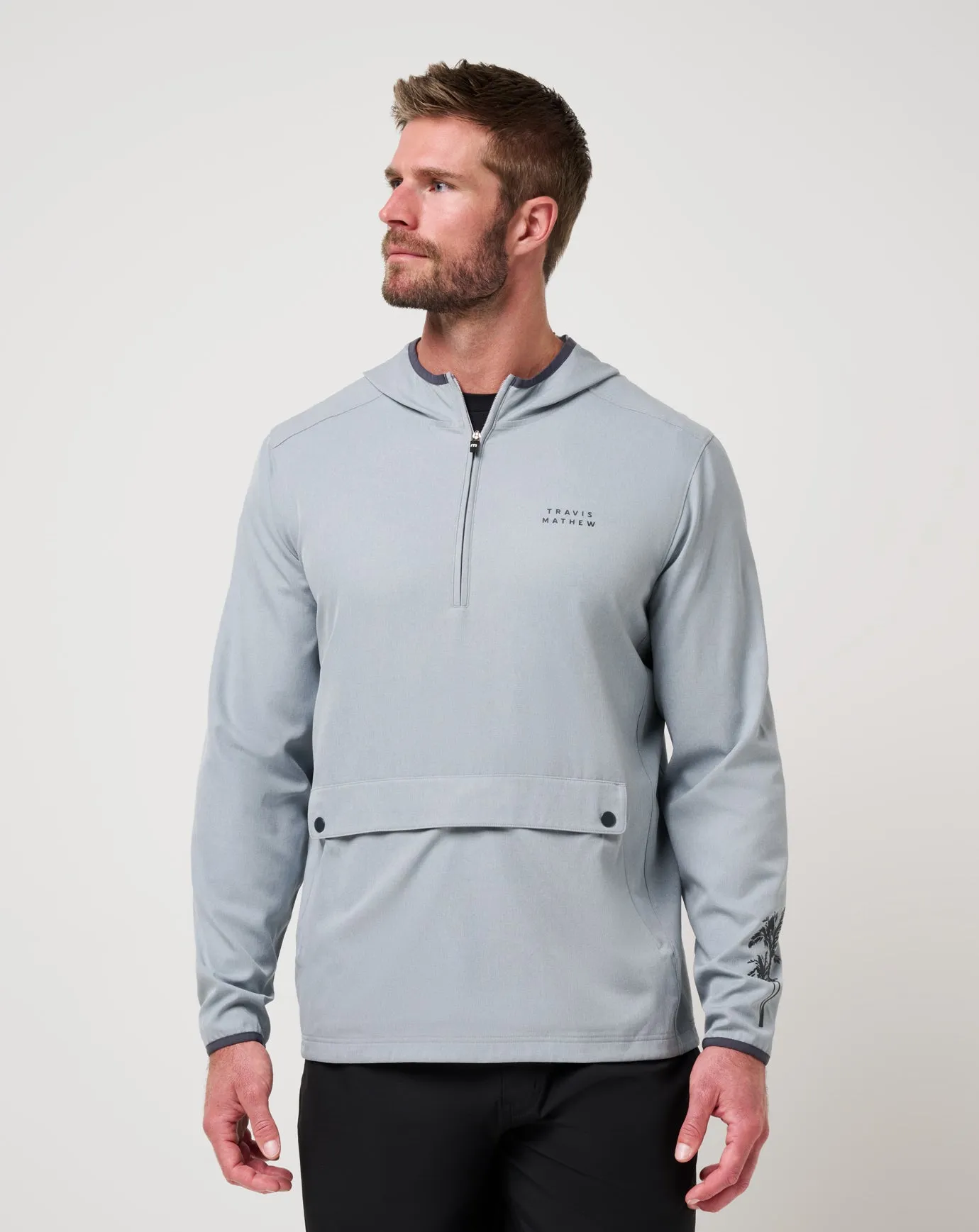 Out Of Pocket Hooded Quarter Zip ClassicCrewNeck DoubleNeedle Stitching