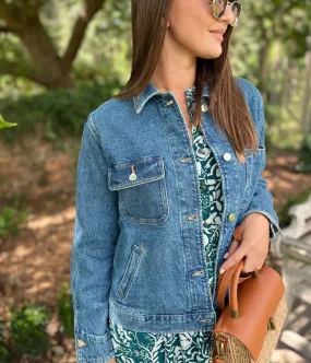 Smooth Glide Fasteners Blue Utility Oversized Style Denim Jacket
