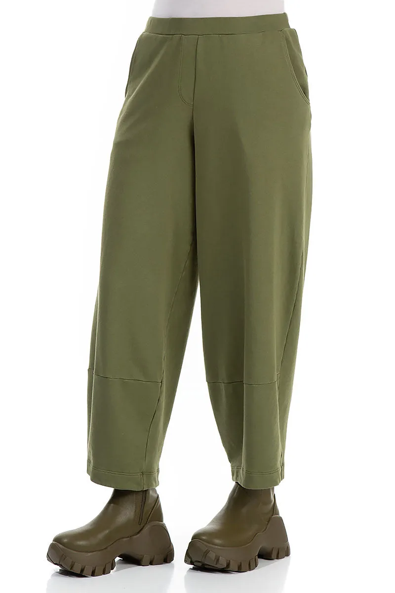 Breathable mesh Loose Olive Cotton Trousers