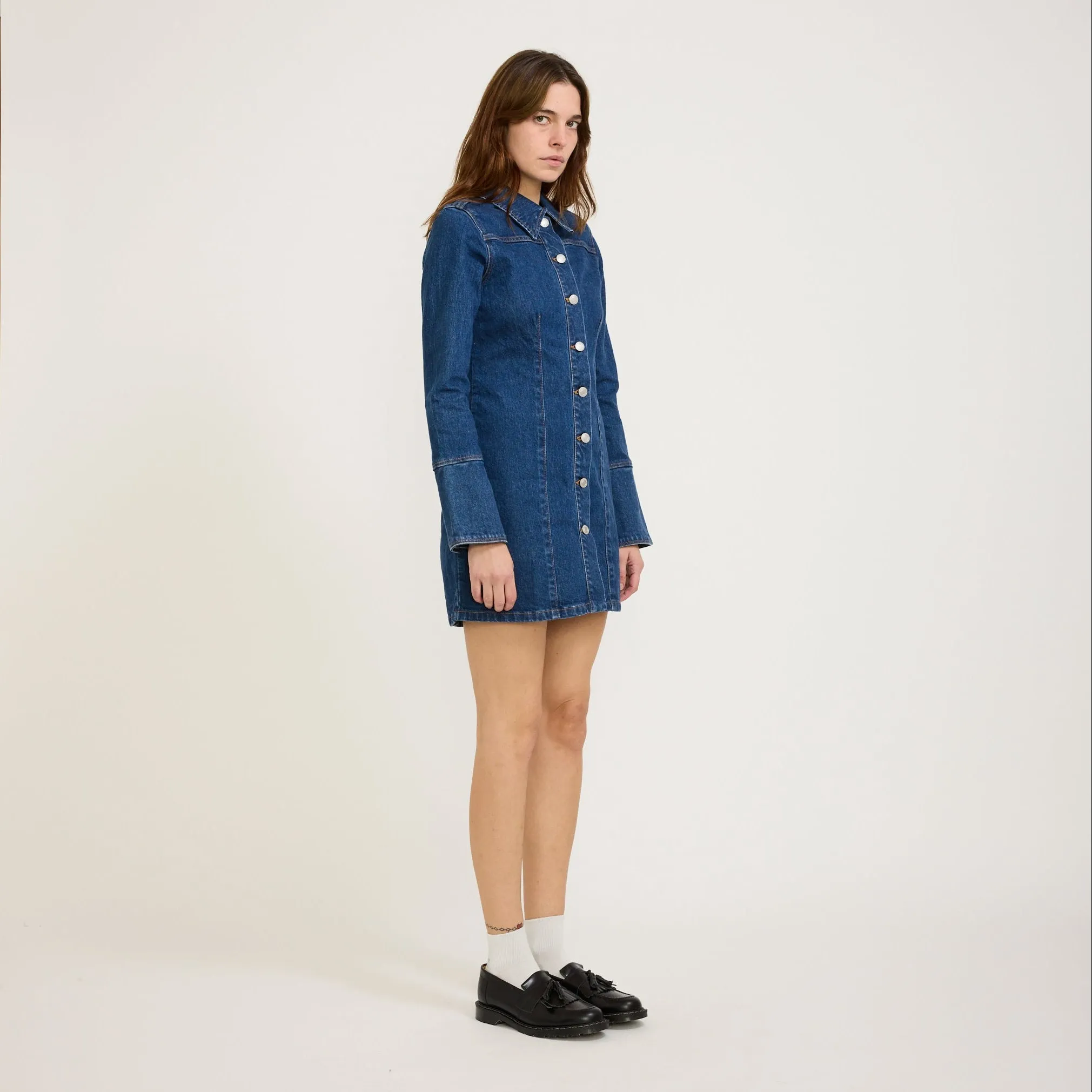 Refined fit Muse Denim Shirt Dress Royal Indigo