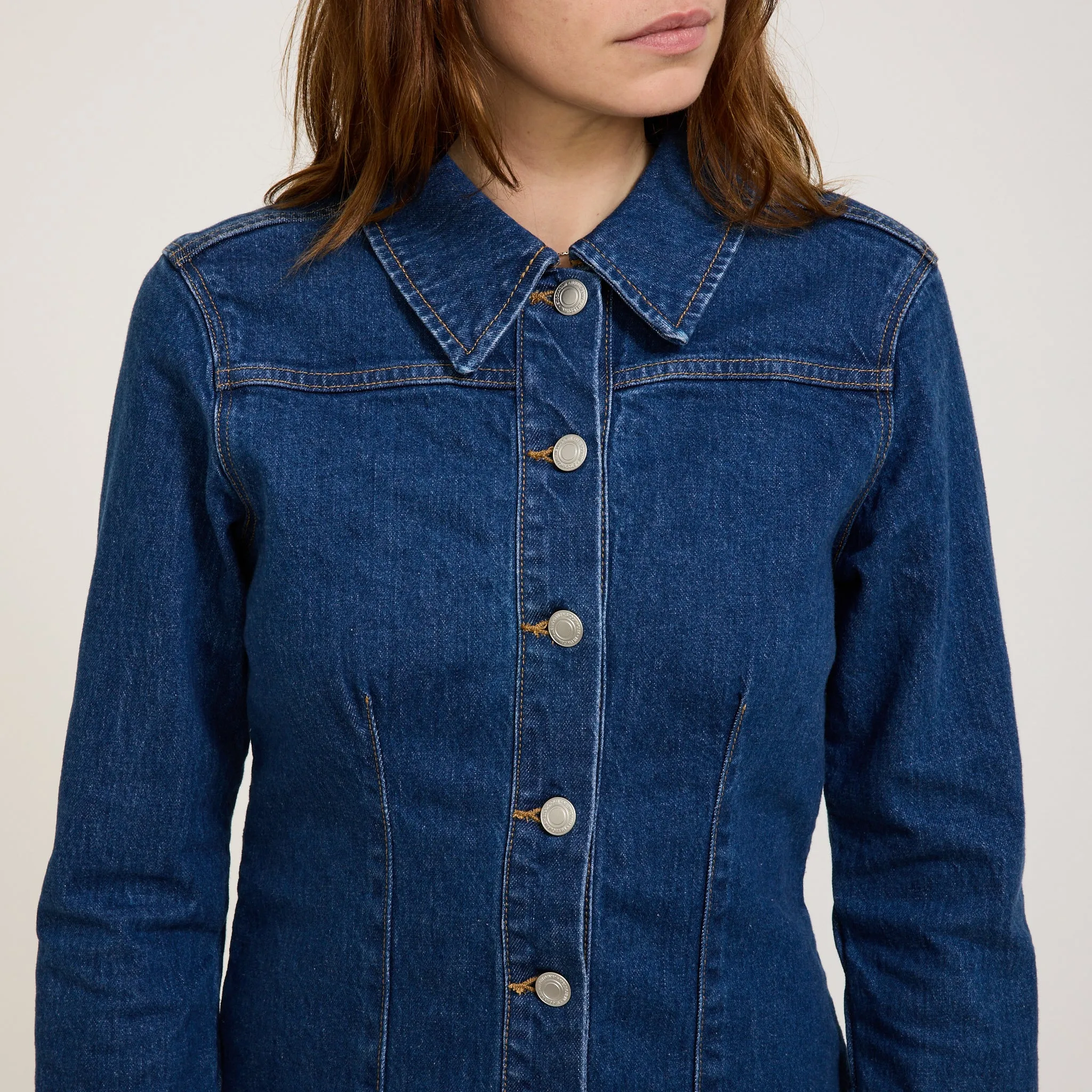 Seasonal Layering Picture Perfect Muse Denim Shirt Dress Royal Indigo