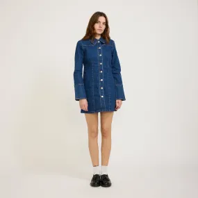 Muse Denim Shirt Dress Royal Indigo Sunset Glow