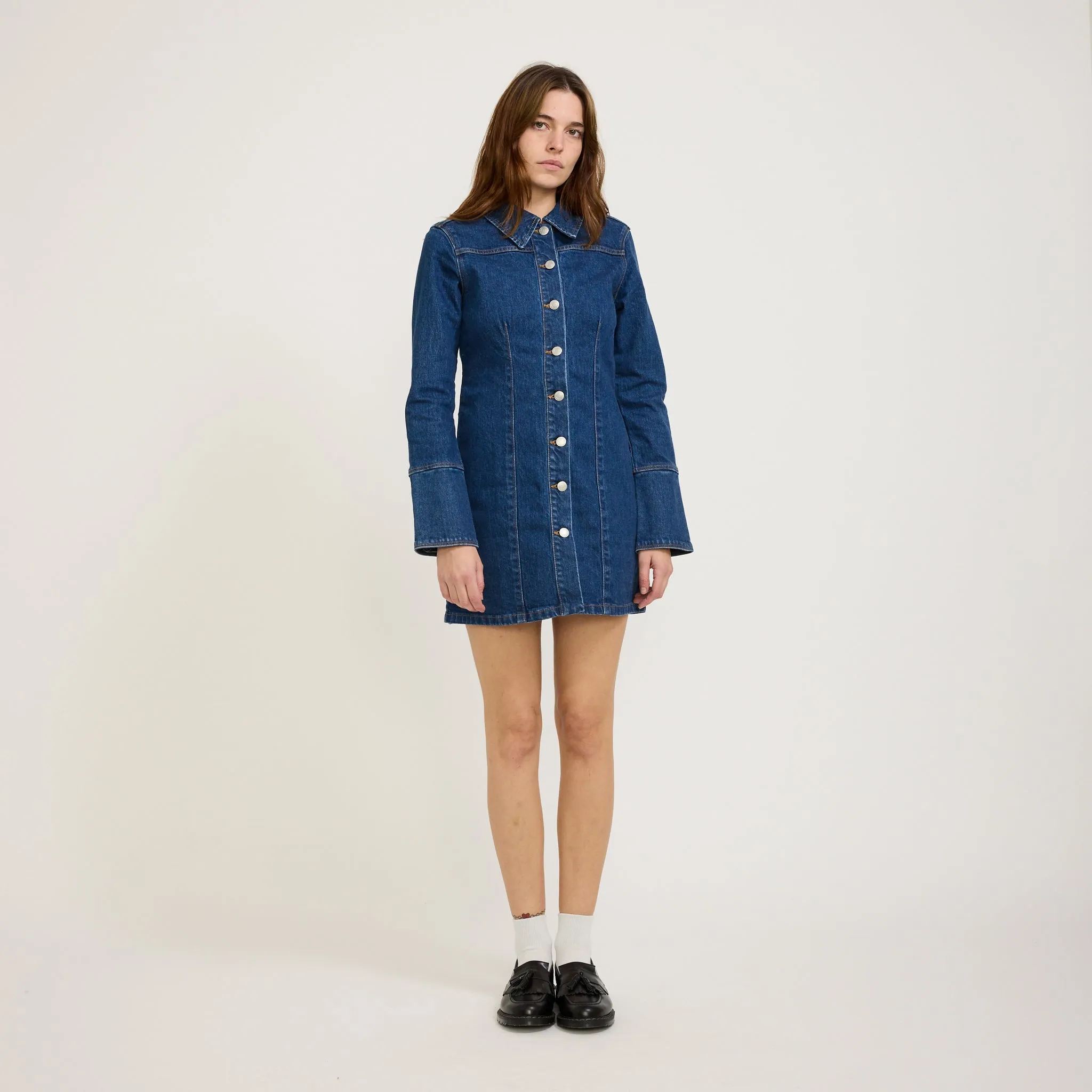 Muse Denim Shirt Dress Royal Indigo Sunset Glow