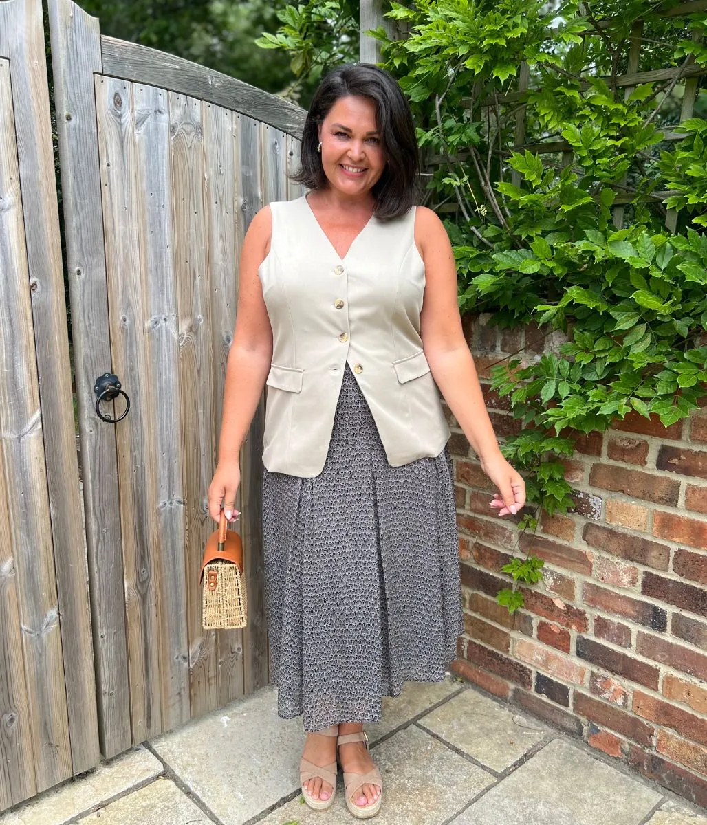 Clean Cut Neutral Longline Waistcoat