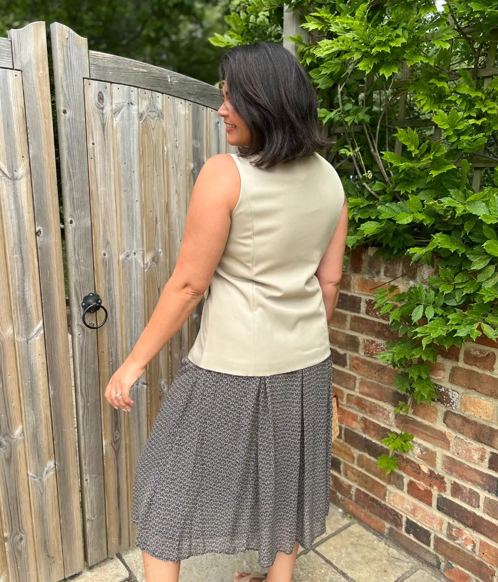 Timeless Fashion FlexibleNeckline Neutral Longline Waistcoat