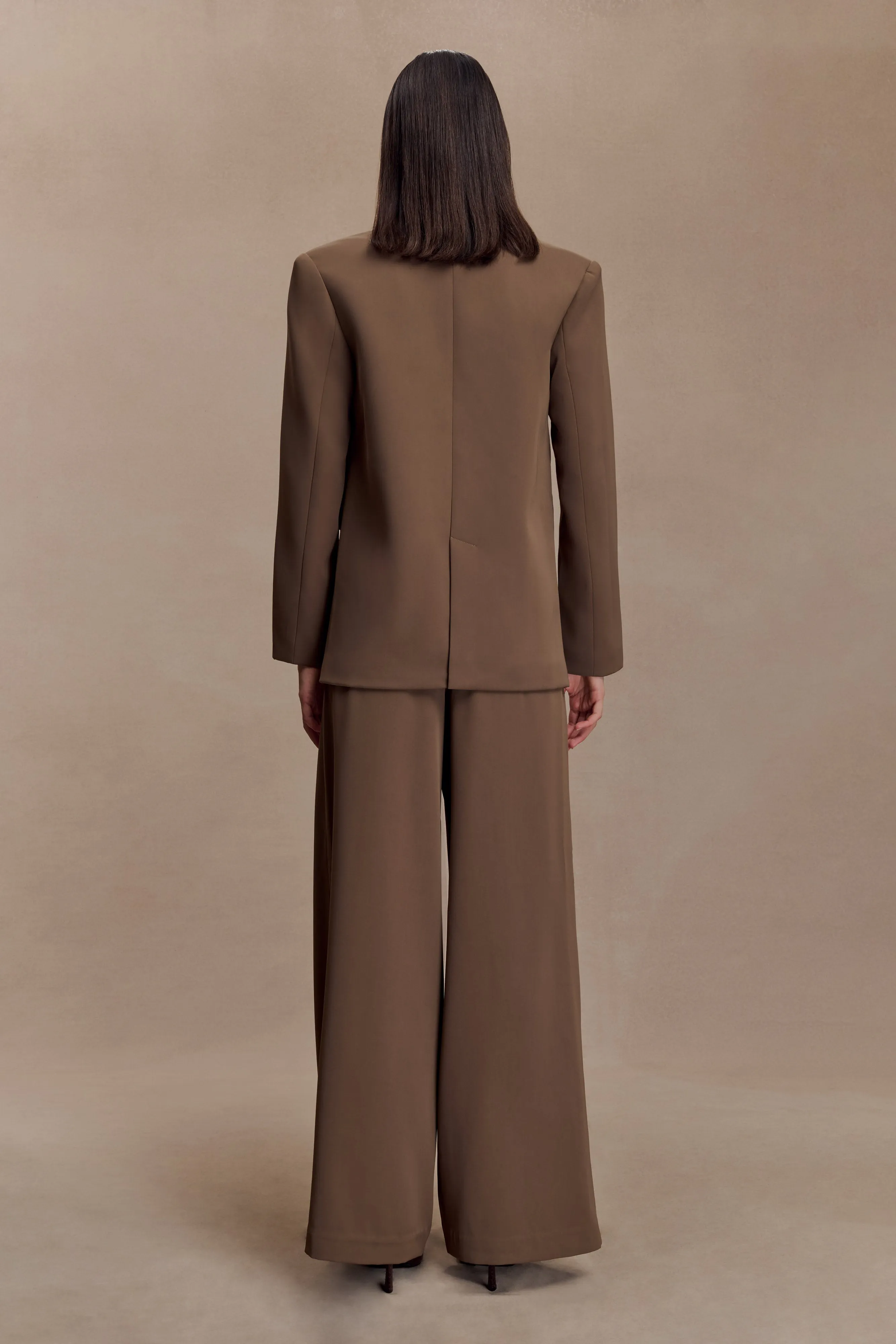 Breathable fabric Stretchable Comfort Arlo Wide Leg Suiting Trouser - Cacao Brown