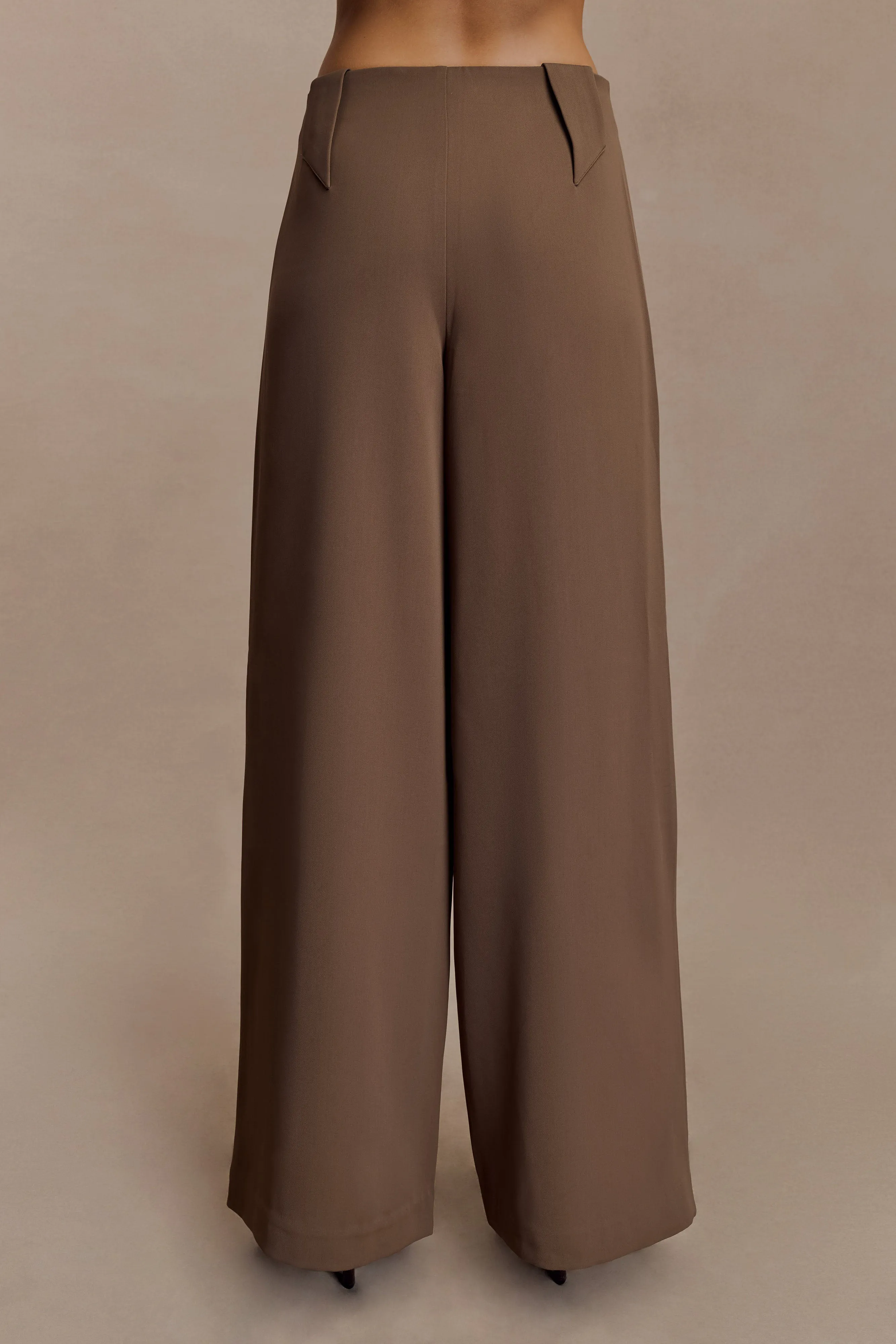 Chilly Day Ready Arlo Wide Leg Suiting Trouser - Cacao Brown