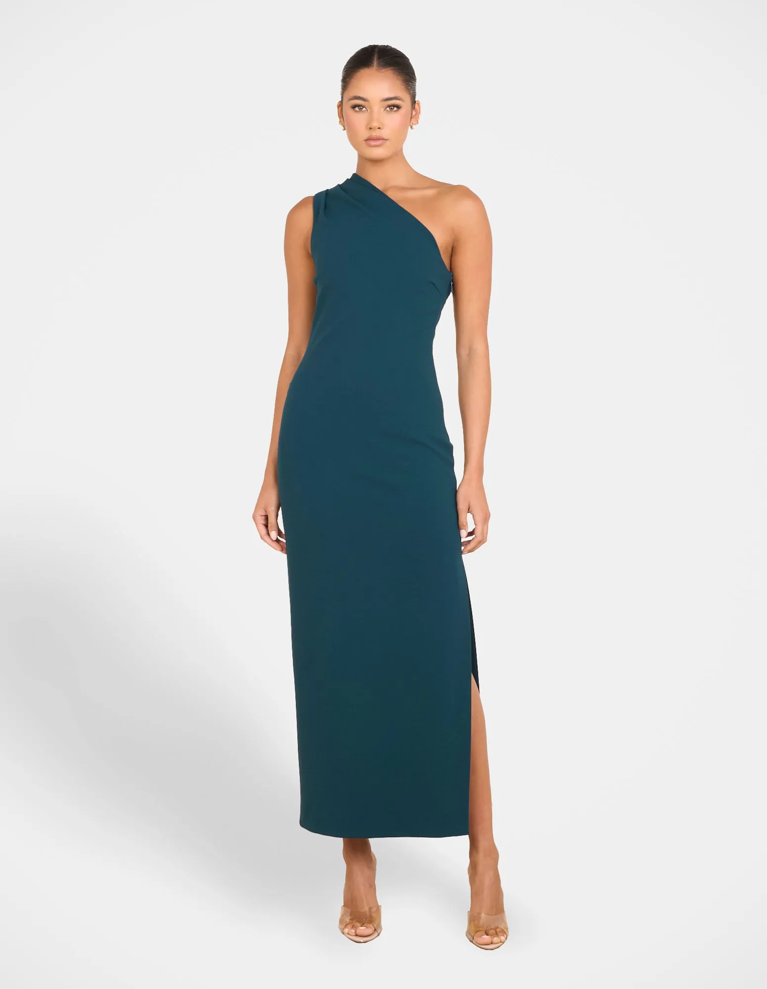 Valia One Shoulder Midi Dress Casual Silhouette Fit Choice