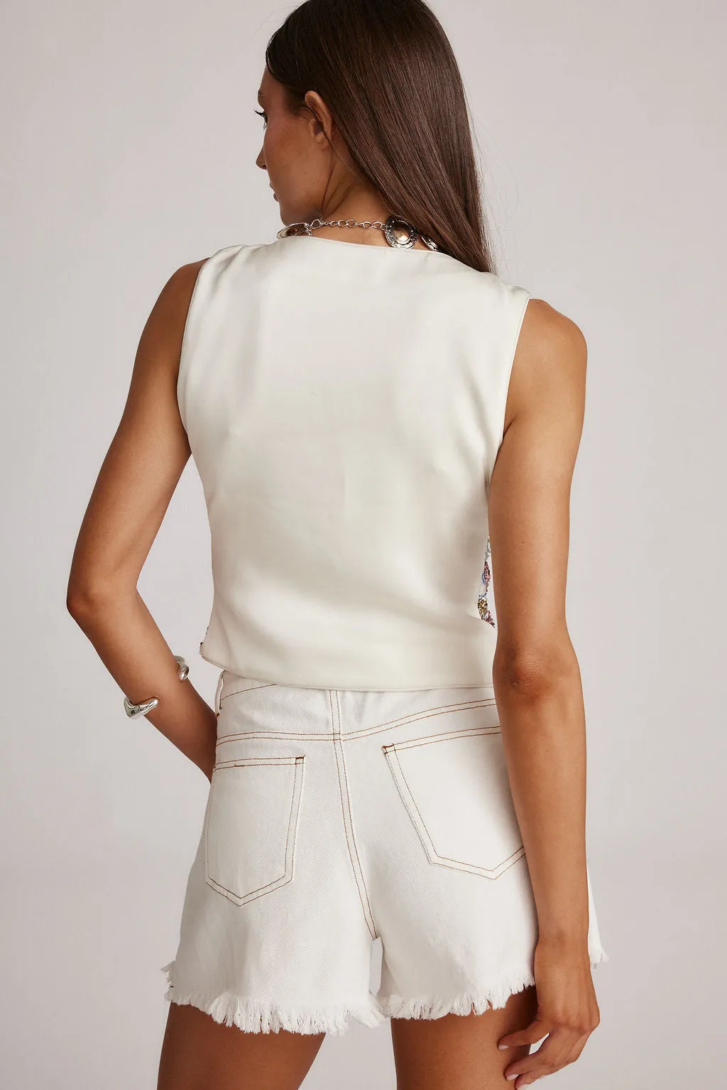 NonChafeCollarTech MoistureWicking Technology Nixie Mulitcolor Sequin Vest