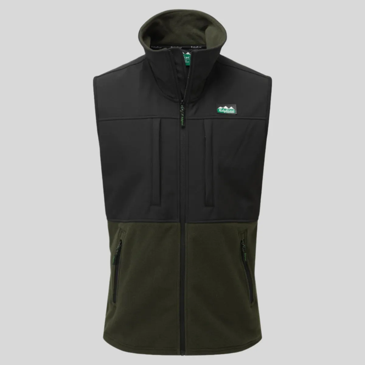 Men's Hybrid Vest Olive Adjustable Hemline Thermal regulation