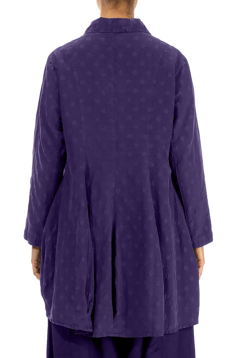 Work Tough Snow Day Dotty Royal Purple Balloon Silk Jacket
