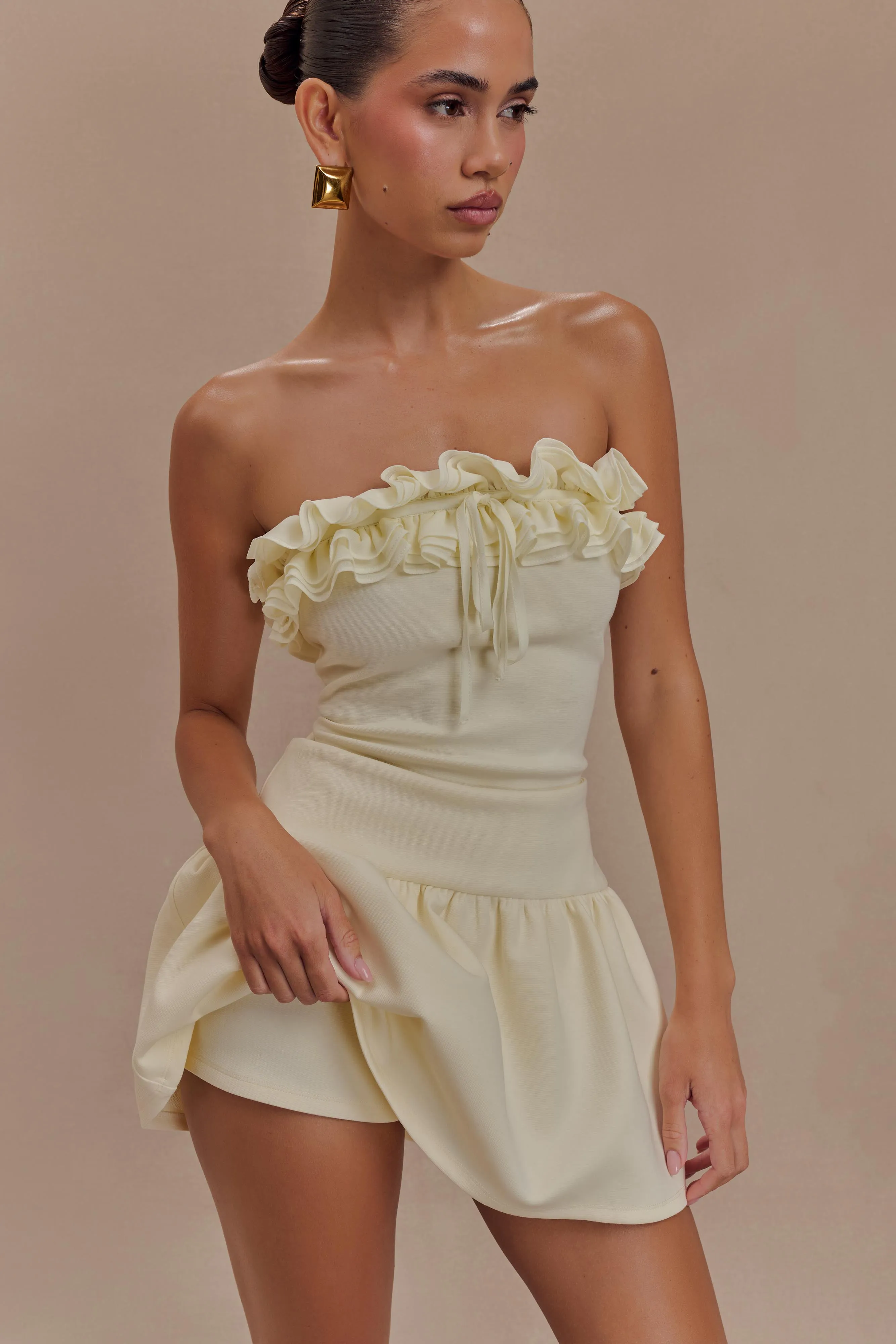 Relaxed Comfort Look Jennie Frill Mini Skort - Ivory