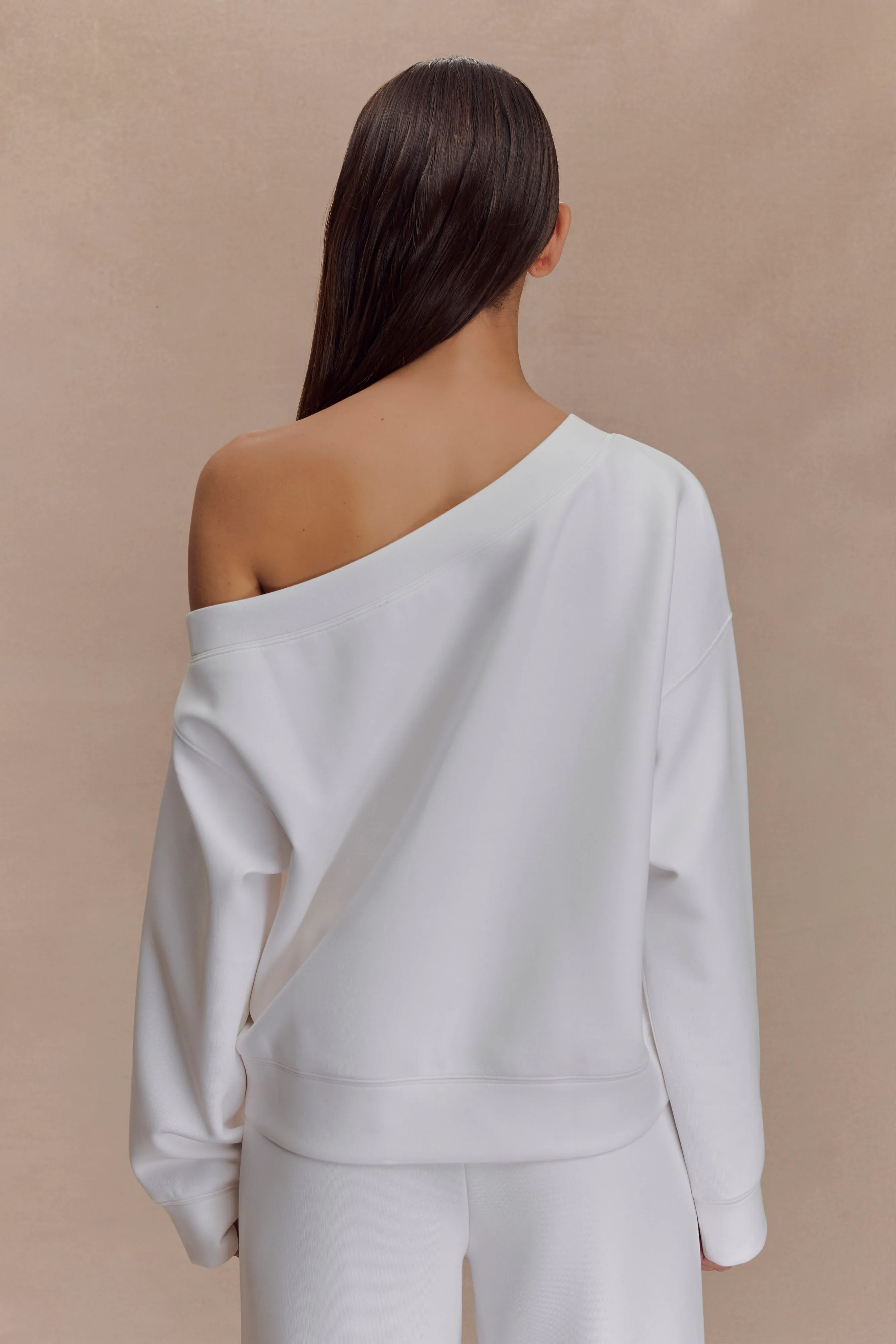 Utility Inspired Look Aiden Slouchy Crew Jumper - Ivory