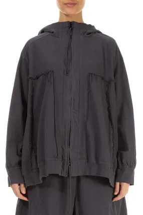 Loose Graphite Cotton Jacket Elasticated Waistband
