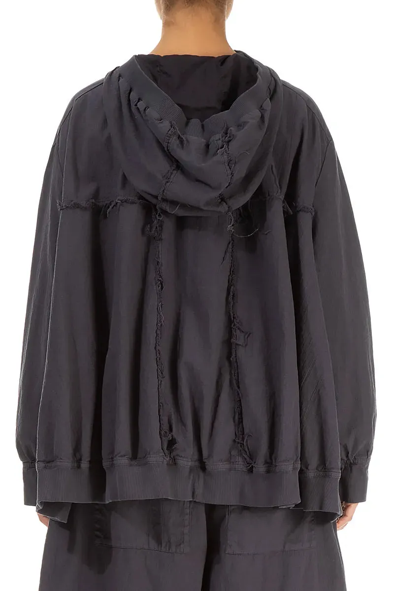 Taped Edges Loose Graphite Cotton Jacket