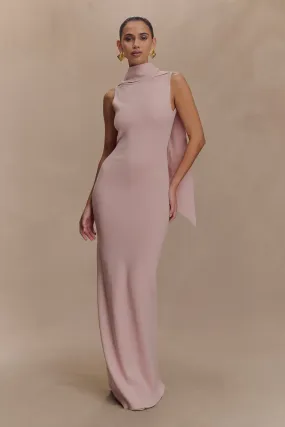 Feminine Mood Darby Knit Scarf Maxi Dress - Pale Pink