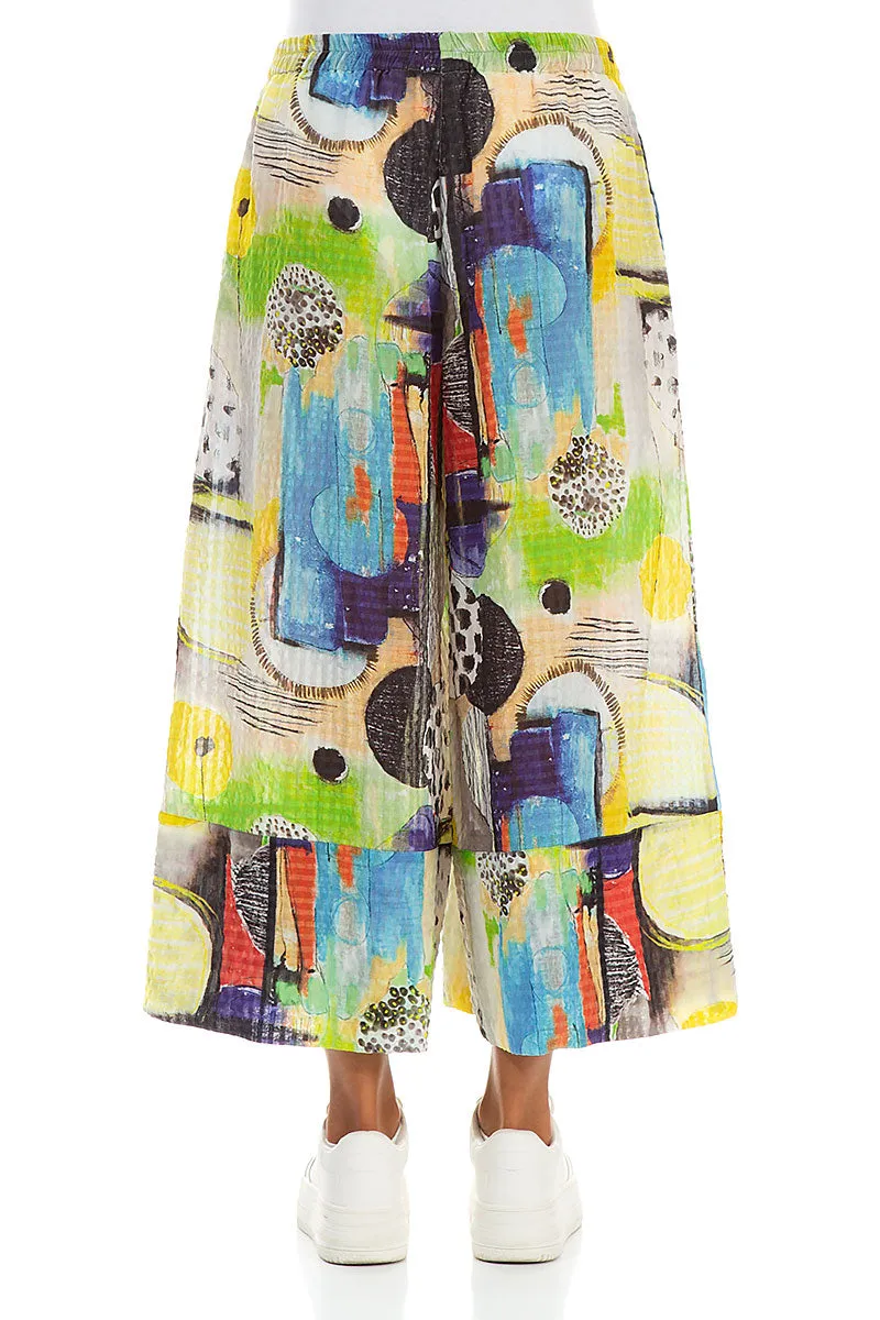 Adaptable Style Wide Leg Cuffs Artmaze Textured Silk Culottes