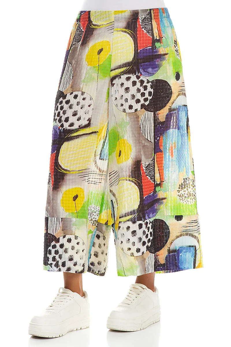 All Season Fit Wide Leg Cuffs Artmaze Textured Silk Culottes