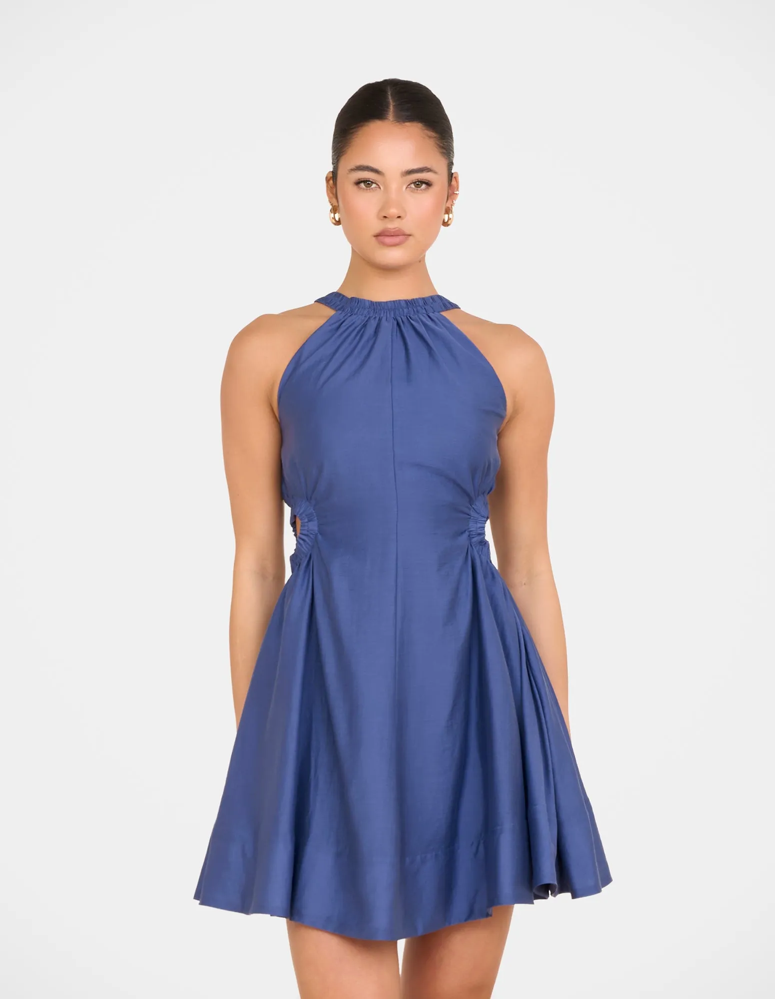 Sleek Touch Jewel-Tone Odia Cut Out Mini Dress