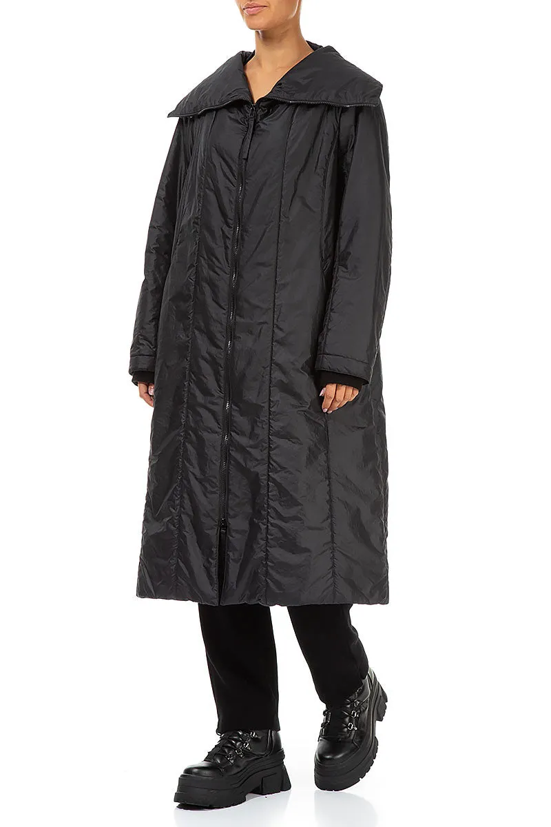 Weekday Street Look Multi Purpose Loops Collar Black Quilted Coat